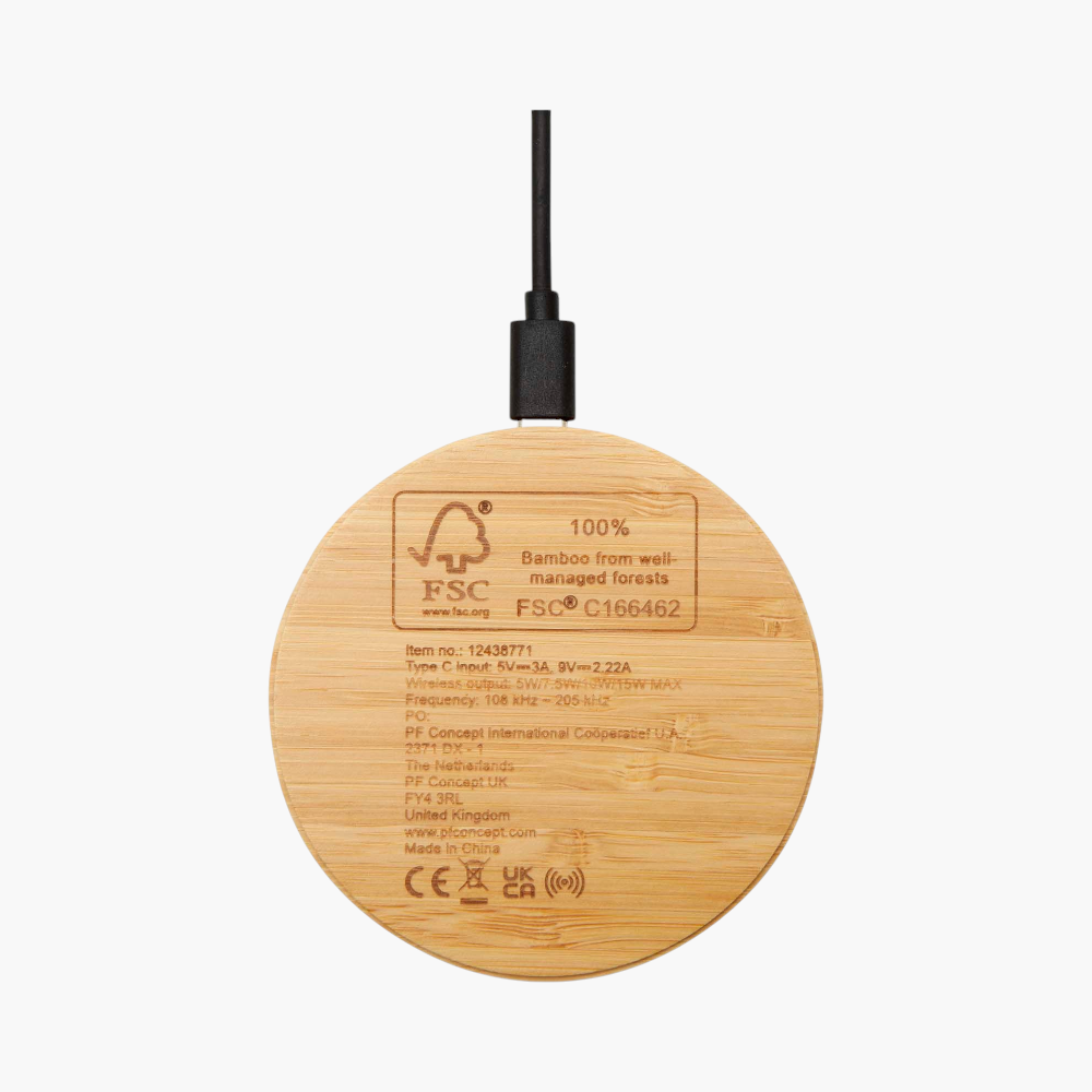 PDP - essence15wbamboowirelesschargingpad square #F8F8F8 background