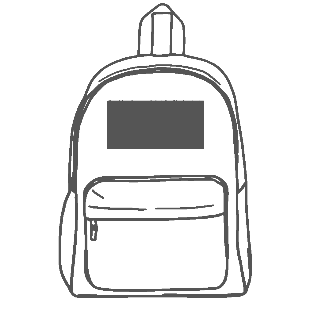 Above Front Pocket | 8H in x 4W in