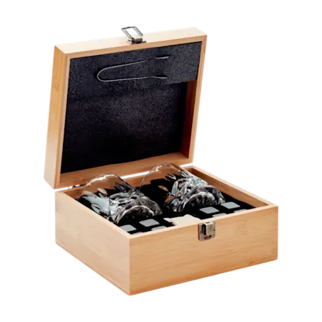 Whisky Glass Set in Bamboo Box