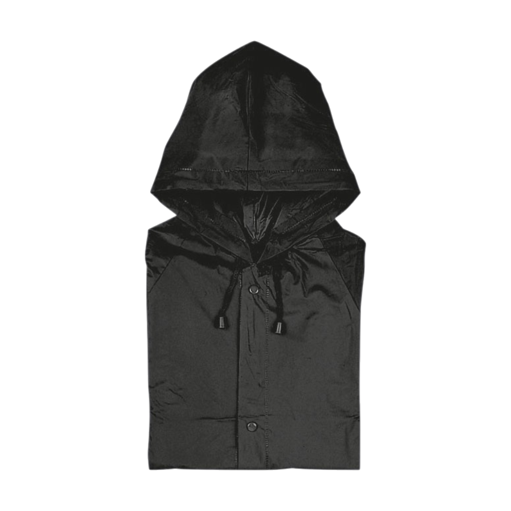 ICON - pvcraincoatwithhood black