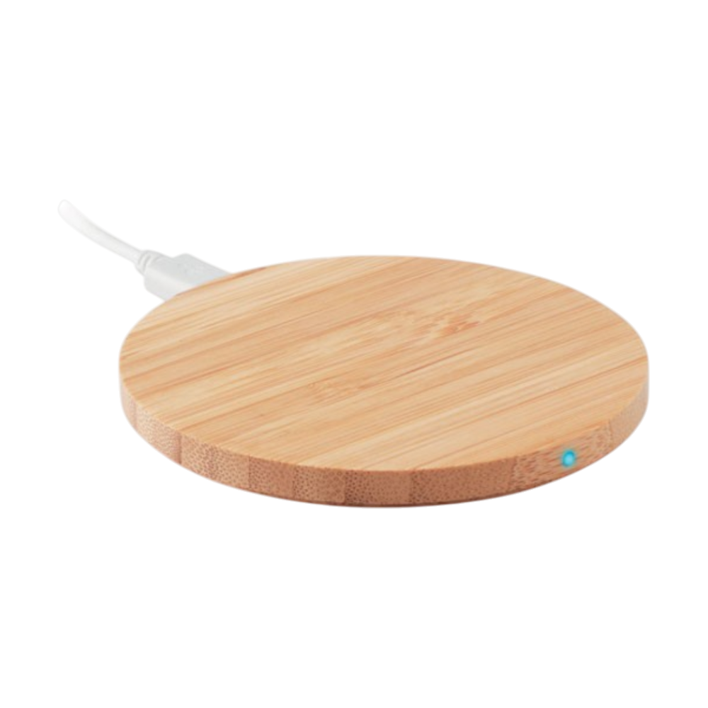 Cargador inalámbrico de bambú Rundo Lux 15W