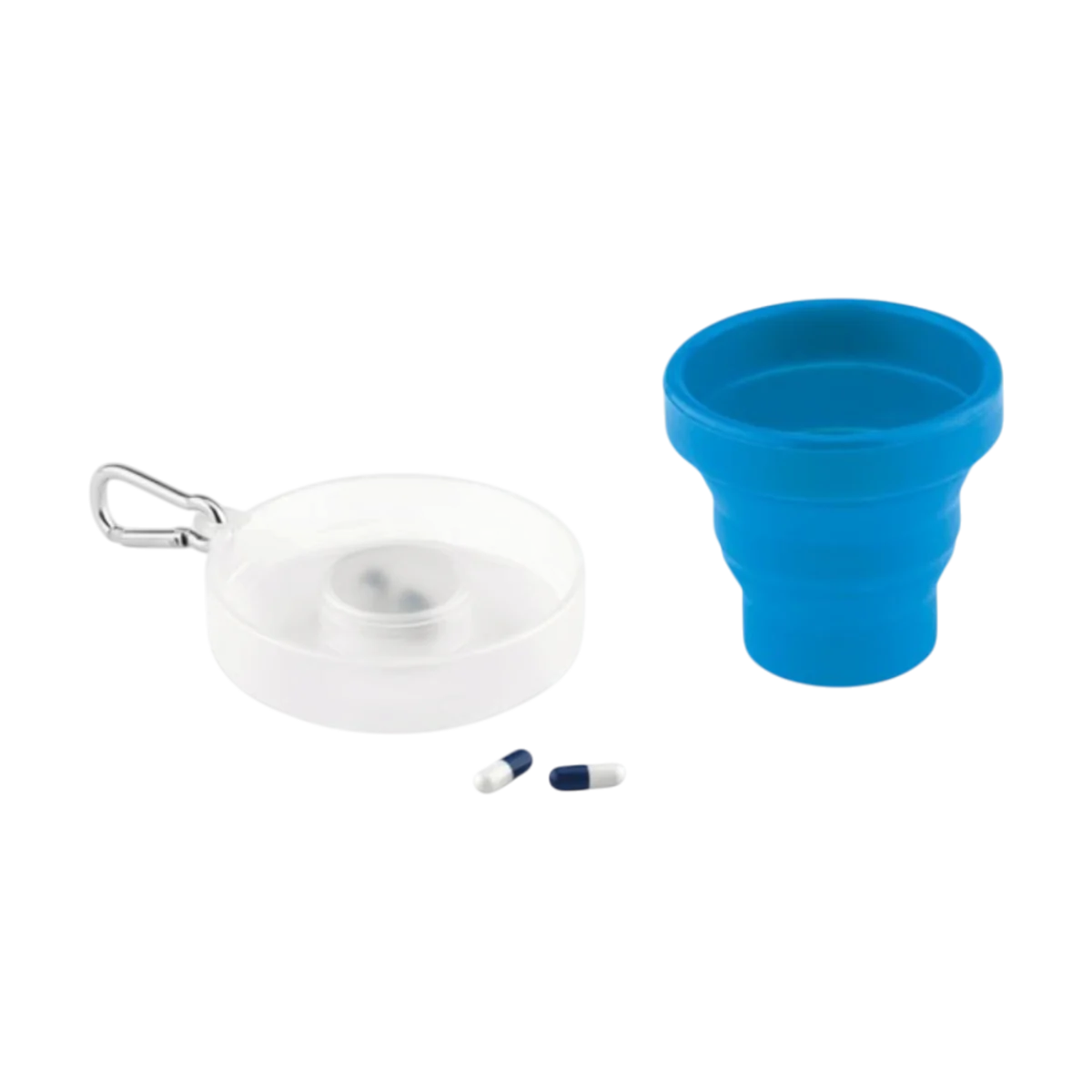 Silicone Foldable Cup with Pill Container main image