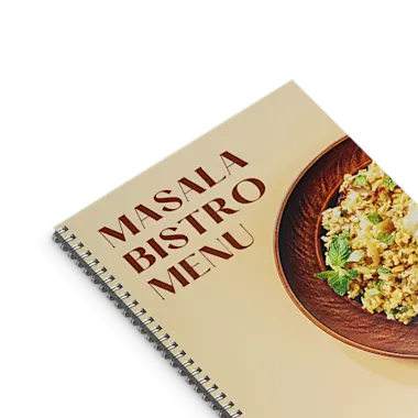 Restaurant menus in spiral binding