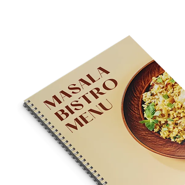 Menù a spirale per ristoranti