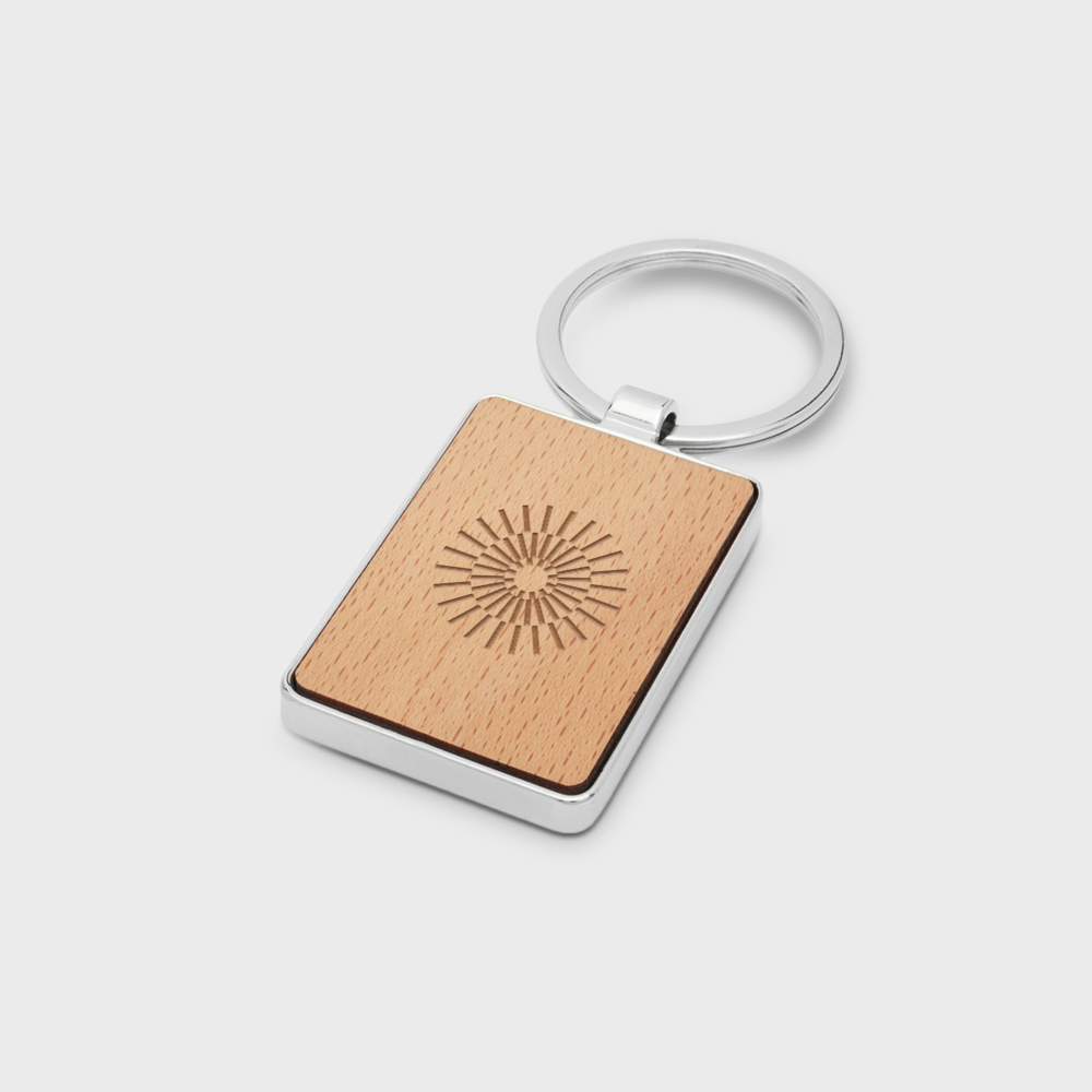 Mauro Beech Wood Rectangular Keychain | HelloPrint