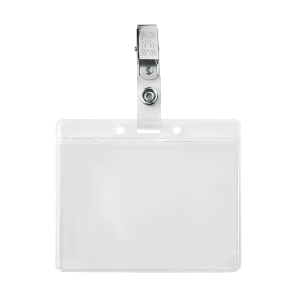 PDP - clipbadgepvcbadgeholder square #F8F8F8 background