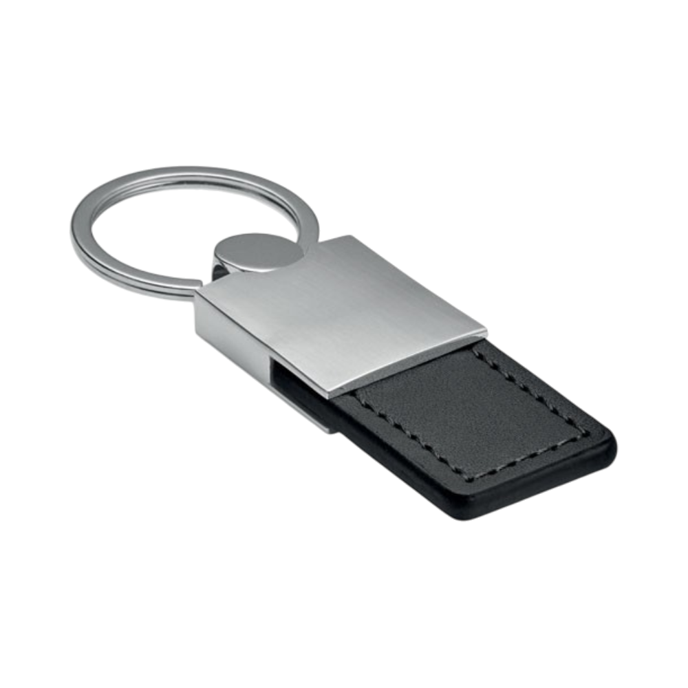 Columbus PU and Metal Key Ring | HelloPrint