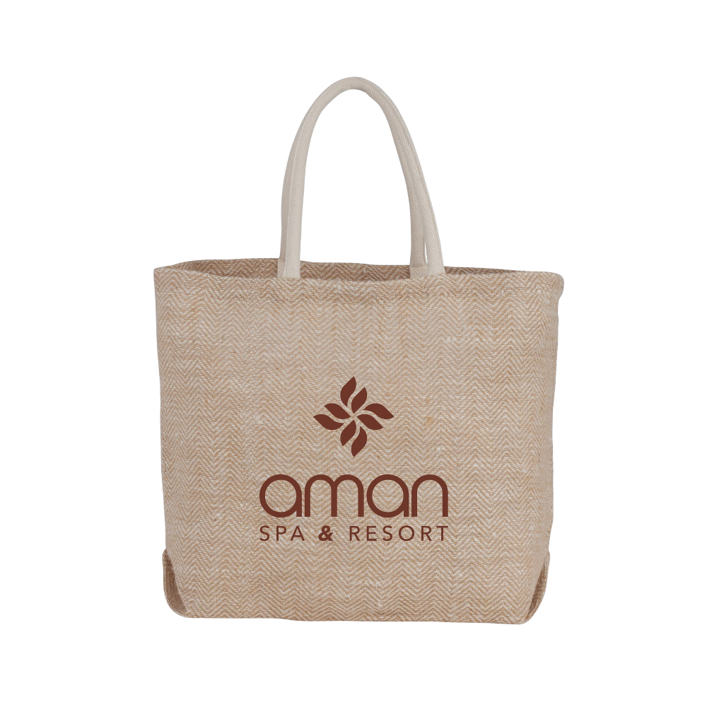 Herringbone Jute Tote