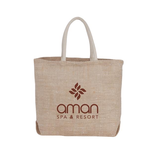 Herringbone Jute Tote