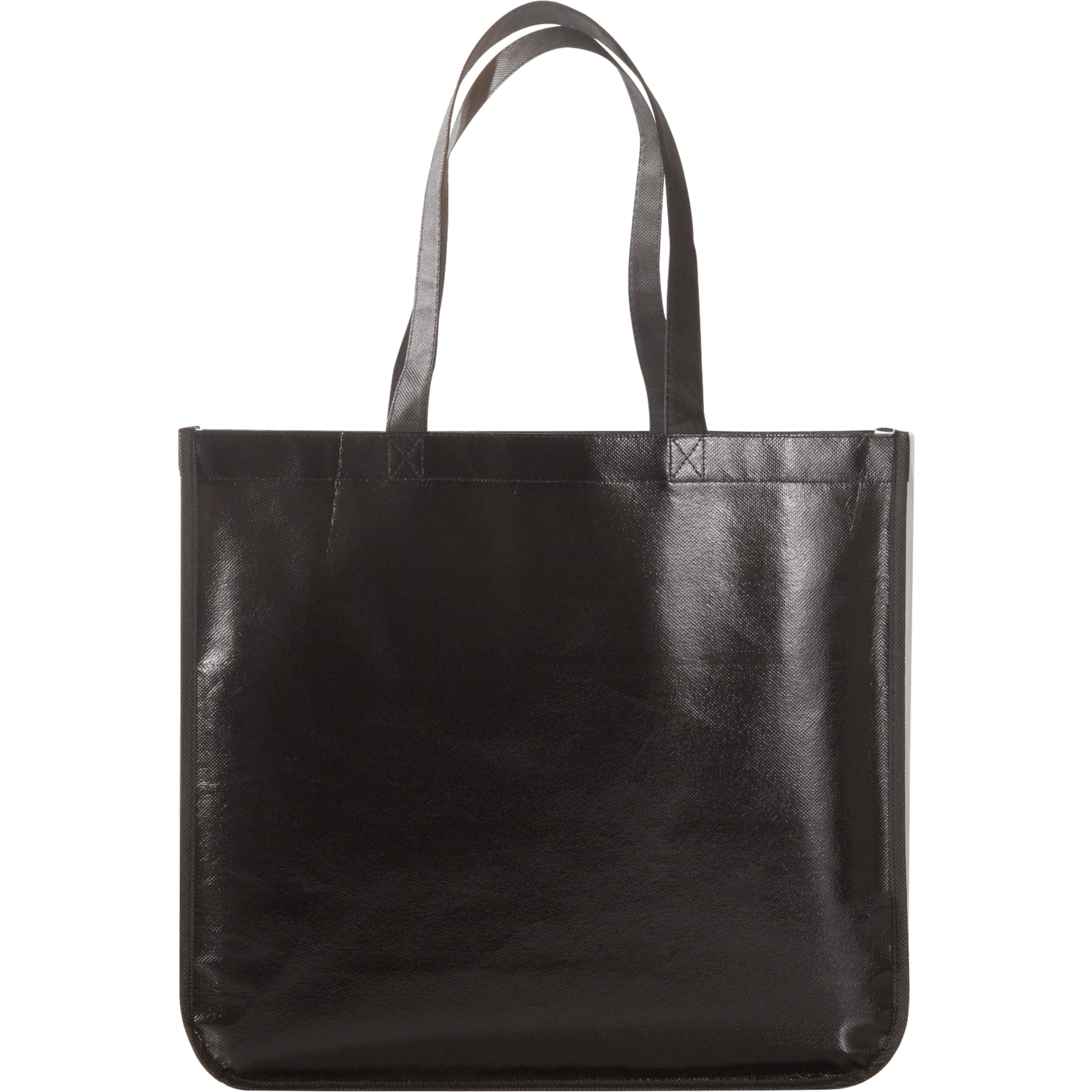 COLOR ICON - glosslaminatednonwovenshoppertote - Black