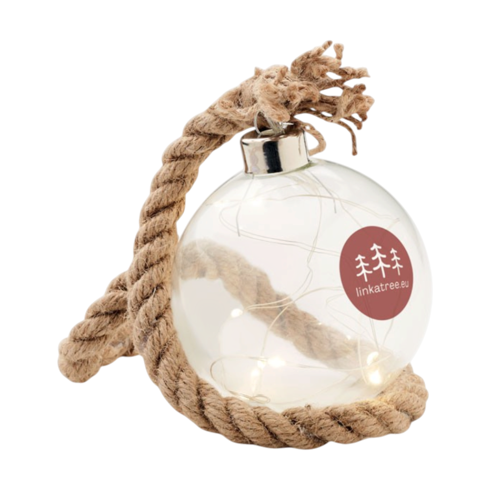 Baubli glazen kerstbal met ledlampjes