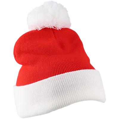 Berretto Natalizio in Maglia con Pompon