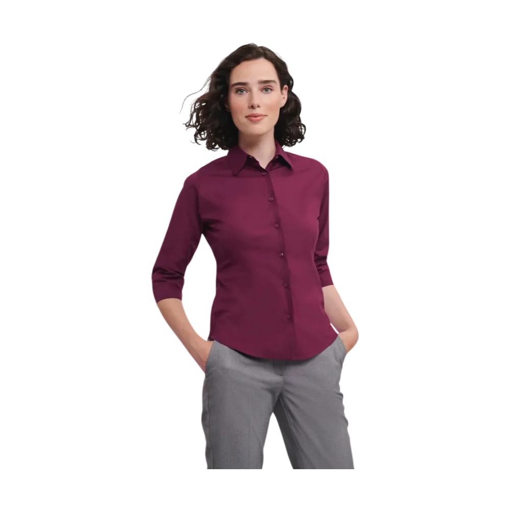 russellladiesslfittedstretchshirt - plp