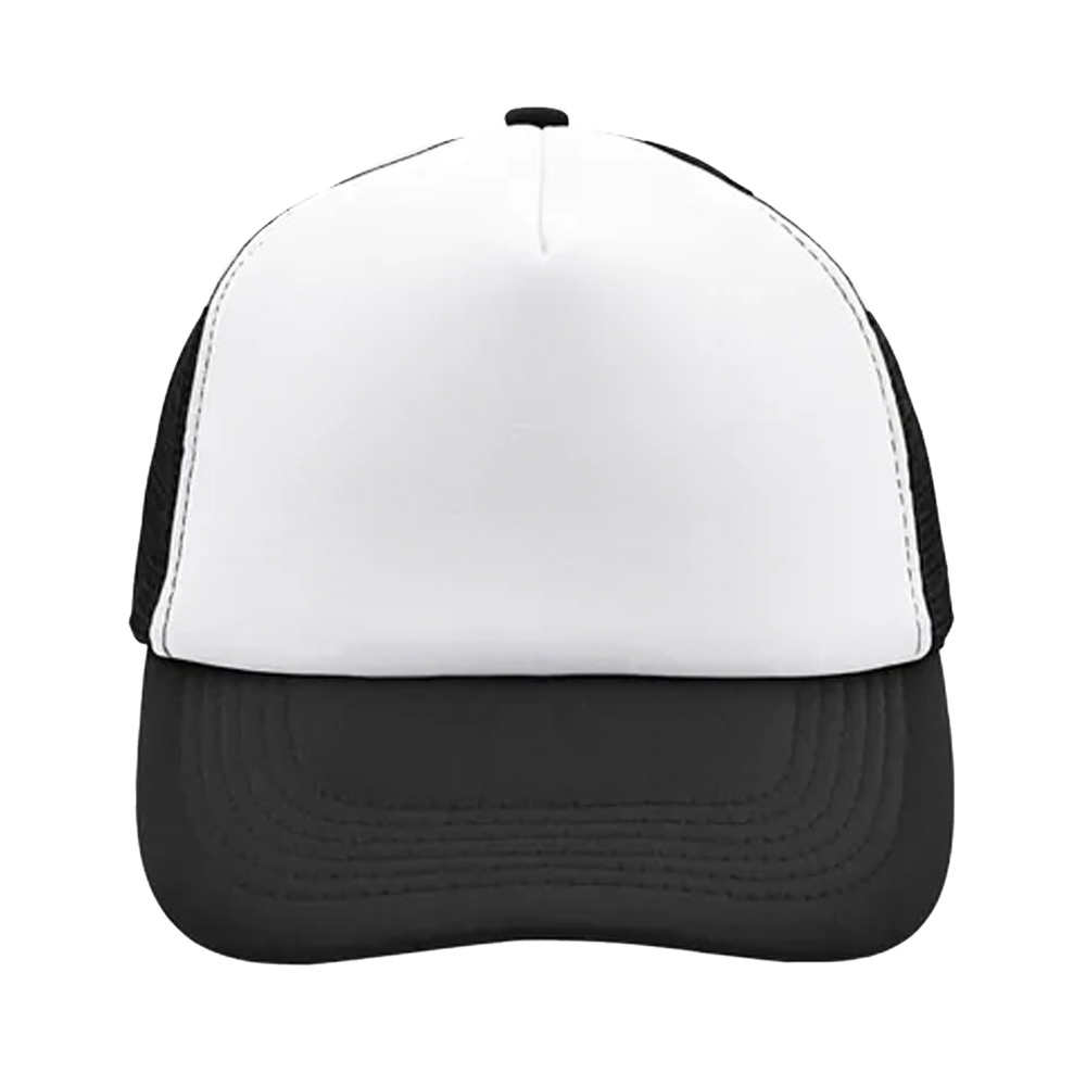 56. 5panelpolyestermeshcap White Black