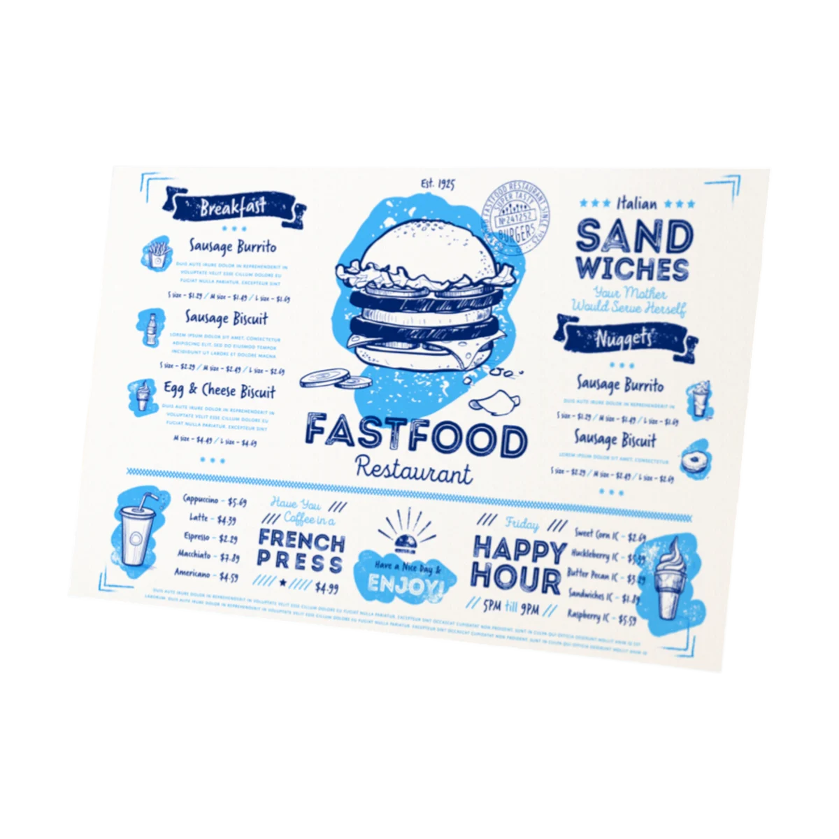 Laminated Menus main image