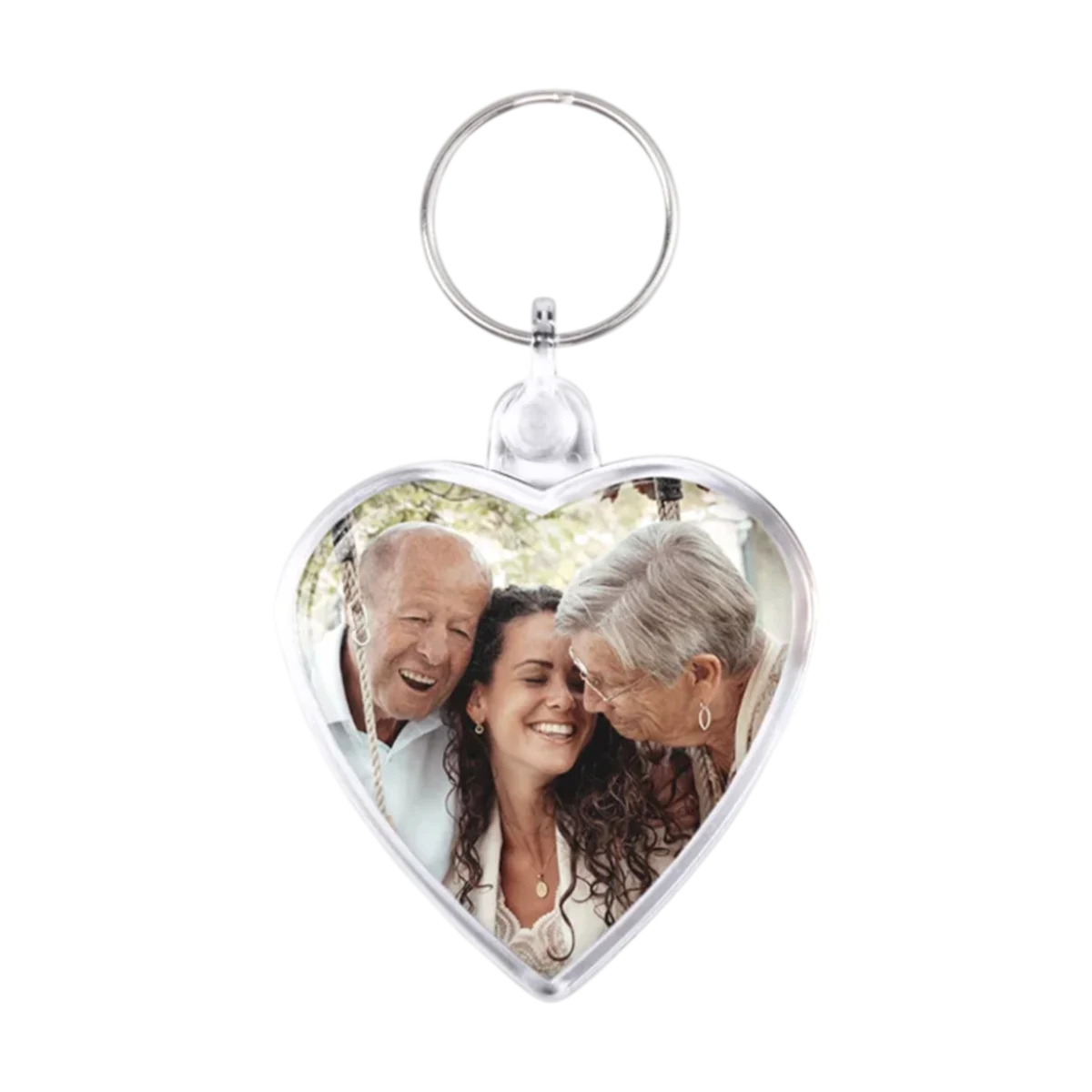 Immagine principale di Portachiavi con foto a cuore su due lati