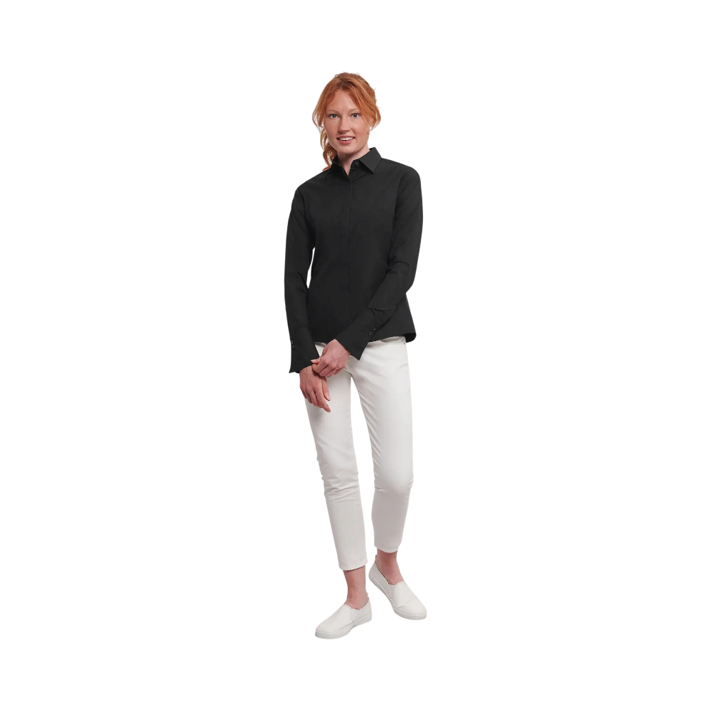 PDP - russellladieslslfittedultimatestretchshirt square #00000000 background