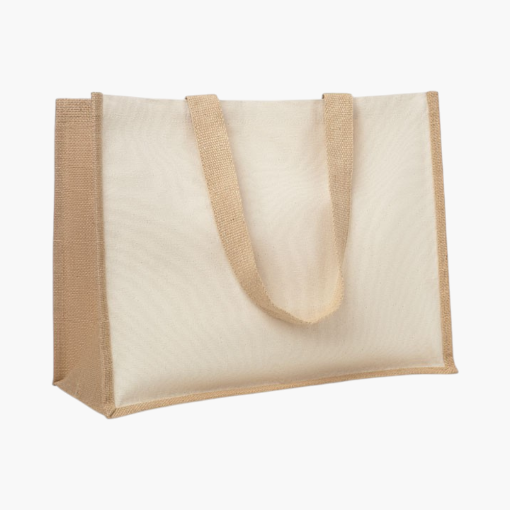 PDP - campodefiorijuteandcanvasshoppingbag square #F8F8F8 background