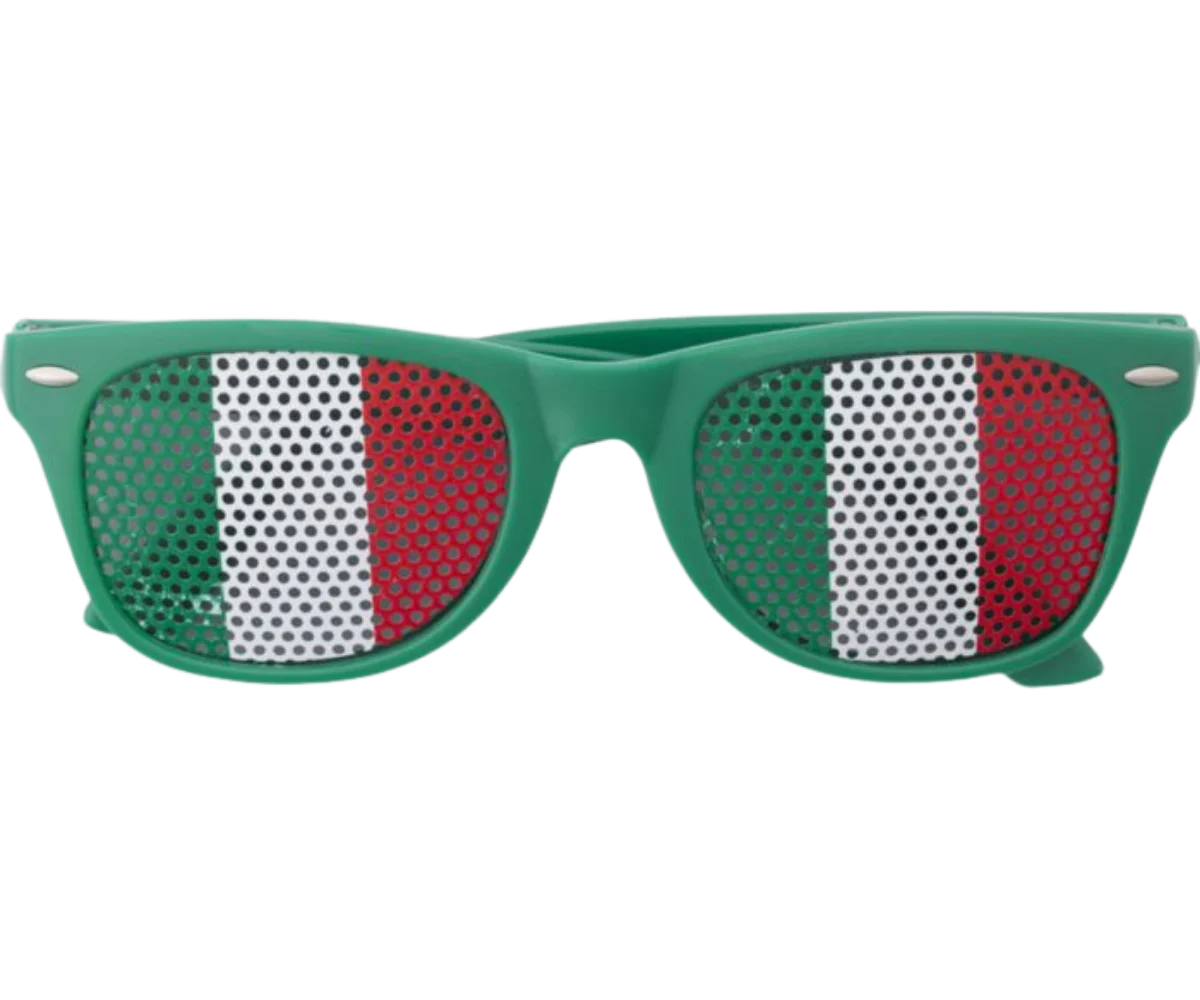 plexiglasssunglasseswithcountryflaglexi red green