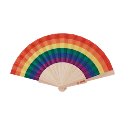 Rainbow Wooden Hand Fan