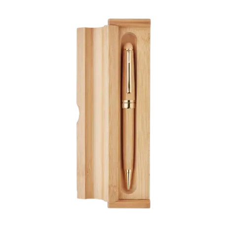 Etna Bamboo Twist Ball Pen In Box