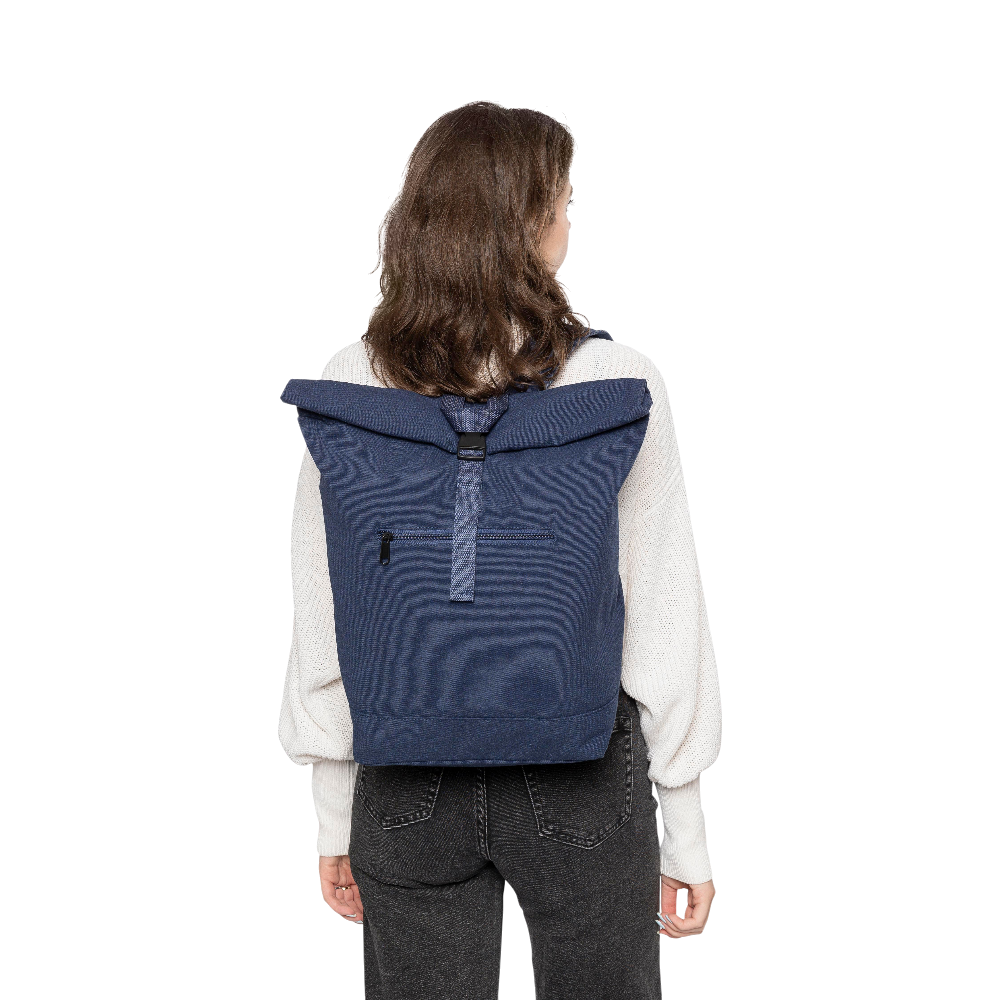 PDP - recycledpolycotton330gsmrolltopbackpackthaddeus square #00000000 background