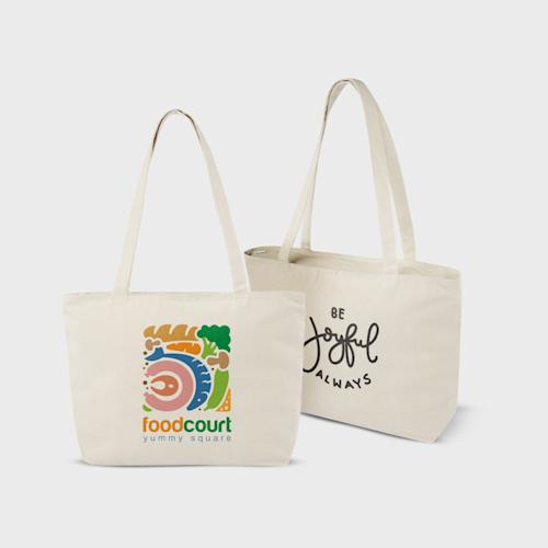Ningbo 320 gsm zippered cotton tote bag 15L PLP SQ
