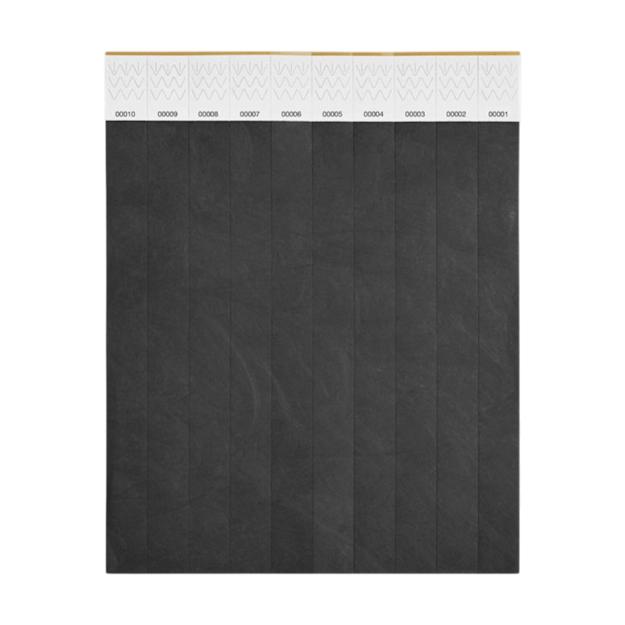 ICON - tyvekonesheetof10wristbands black