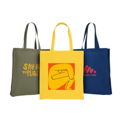 Borsa in cotone riciclato con fondo