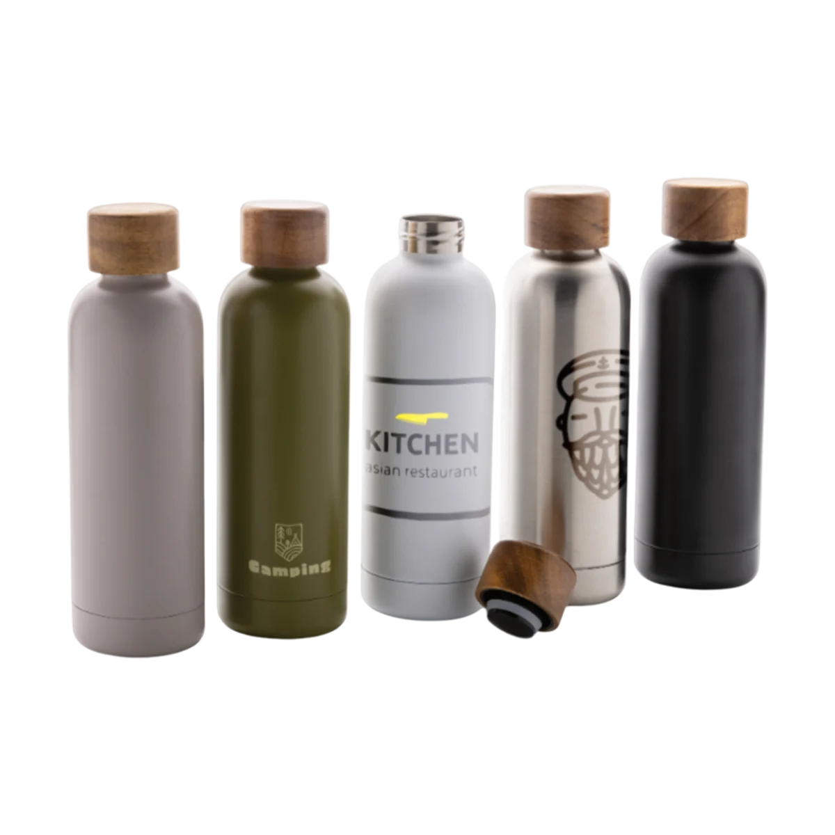 Wood RCS Recycled Stainless Steel Vacuum Bottle 500 ml main image