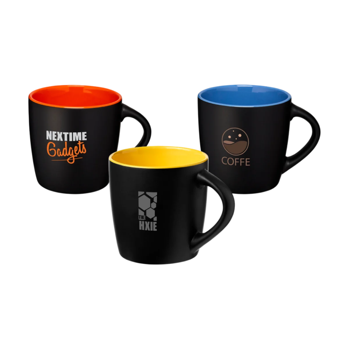 Matt Black Ceramic Mug with Coloured Interior main image