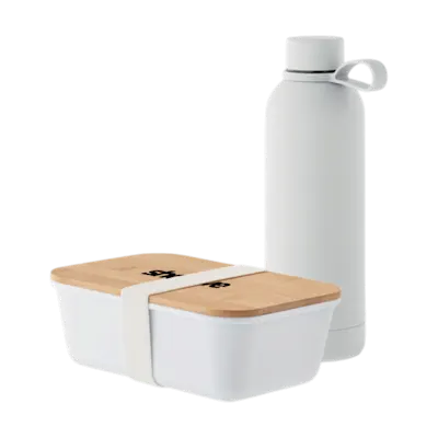 Giftset Recycled Stainless Steel Lunch Box and Bottle
