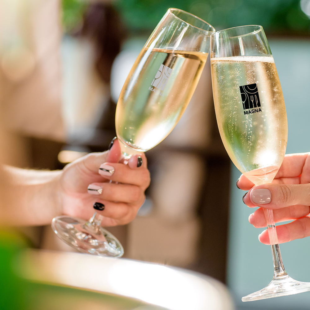 Flûte à champagne en verre personnalisée