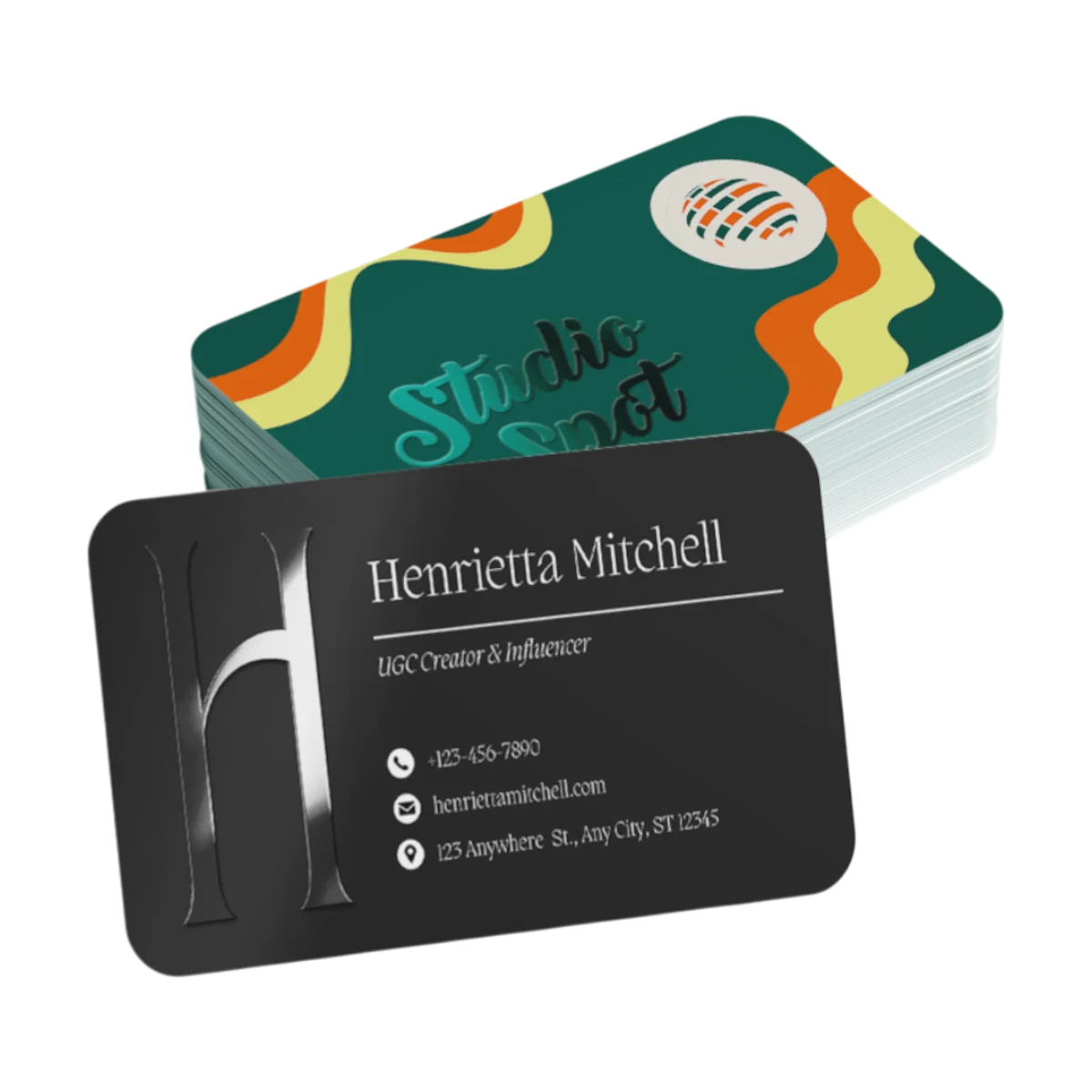 White PVC Business Cards with Spot UV main image
