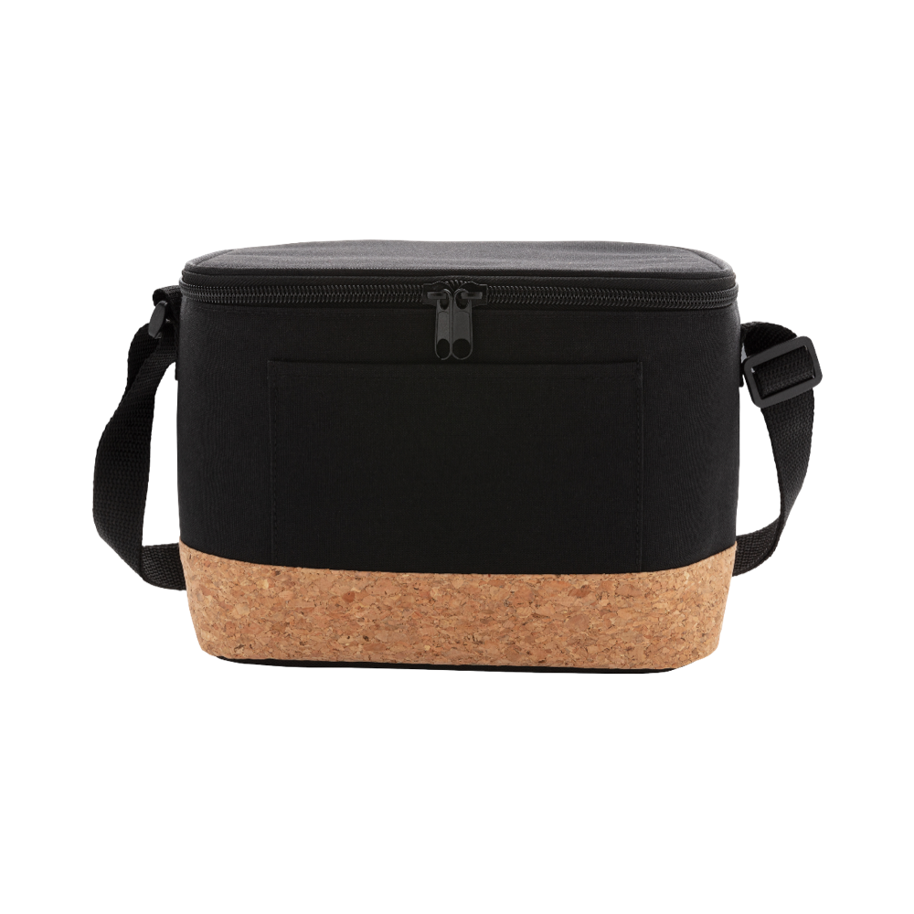 2cooler bag with cork detail black