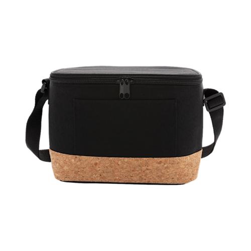 2cooler bag with cork detail black