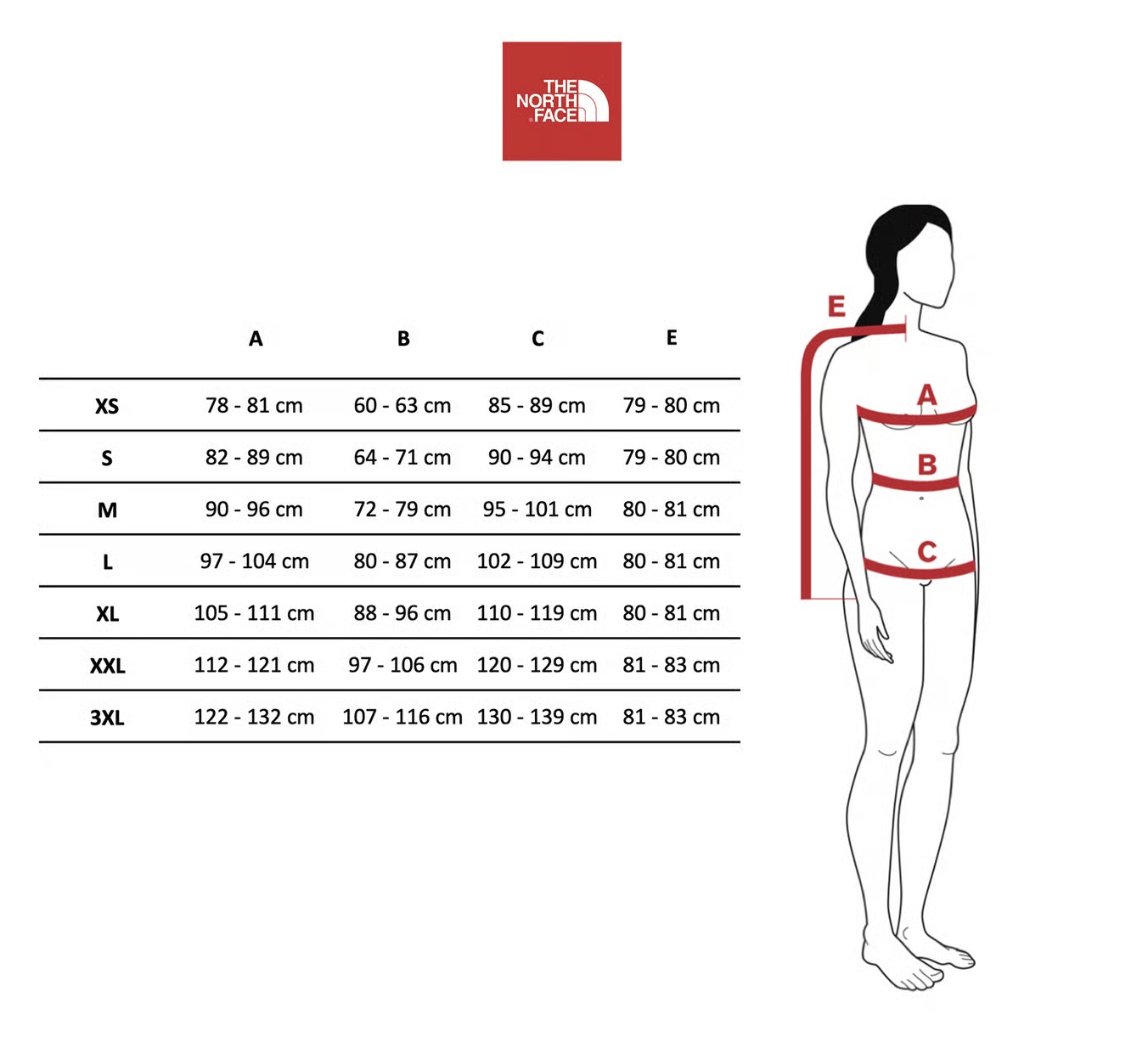 thenorthfacewquestmonotriclimate sizechart