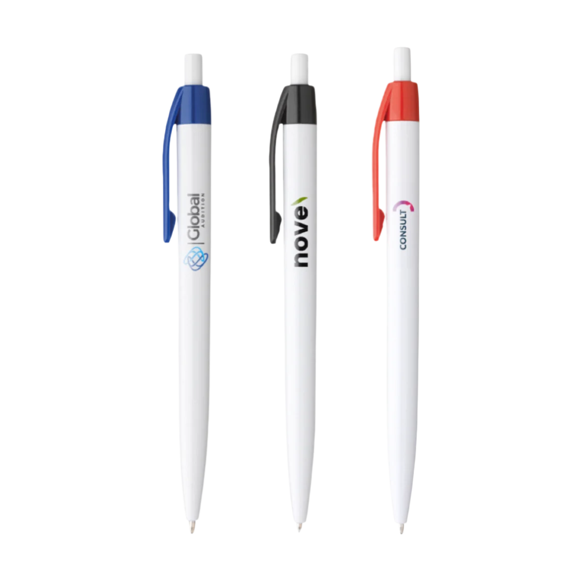 Basic White Pen with Coloured Clip main image