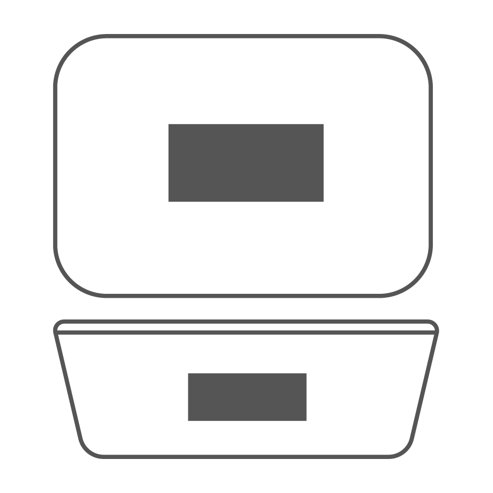 Midden deksel 80 x 40 mm | Aan de zijkant 60 x 25 mm