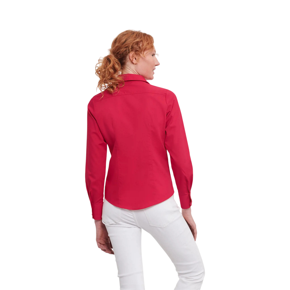 PDP - russellladieslslfittedpolycotpoplinshirt square #00000000 background