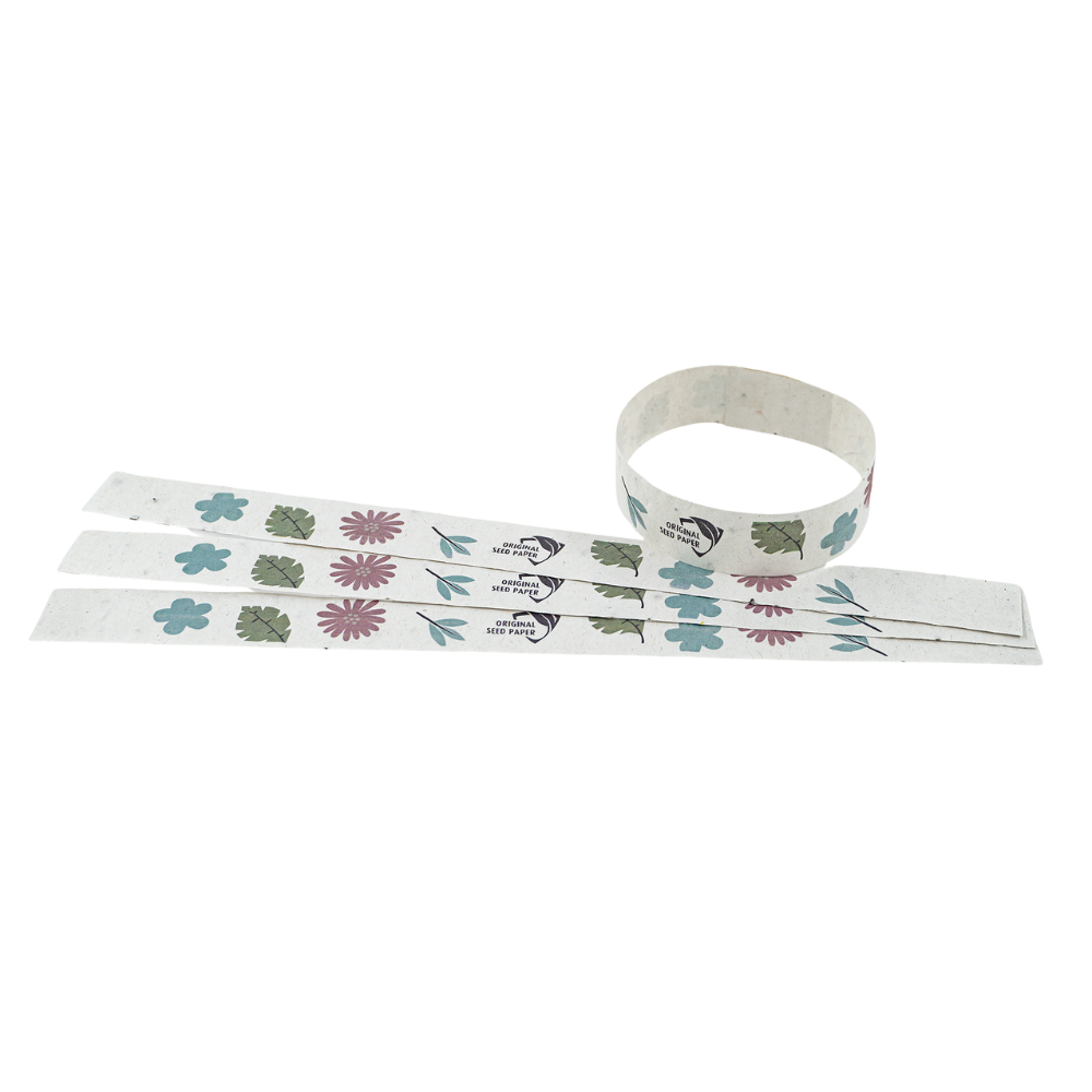 Pulseras de papel con semillas