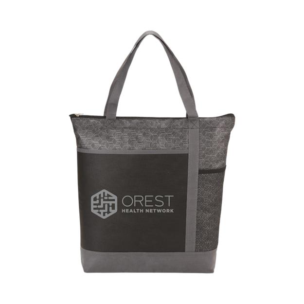 PDP - chromenonwovenzipperconventiontote square #00000000 background