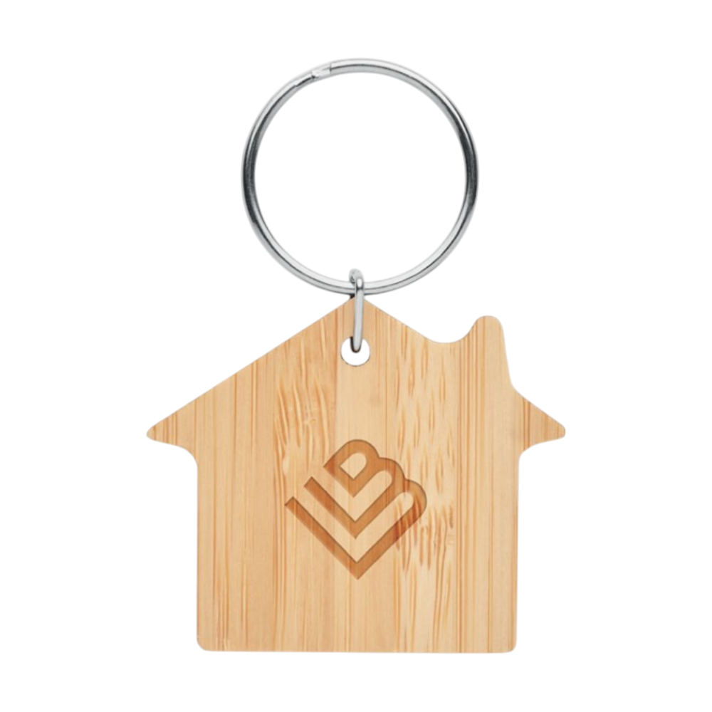 Portachiavi a Forma di Casa in Bambù
