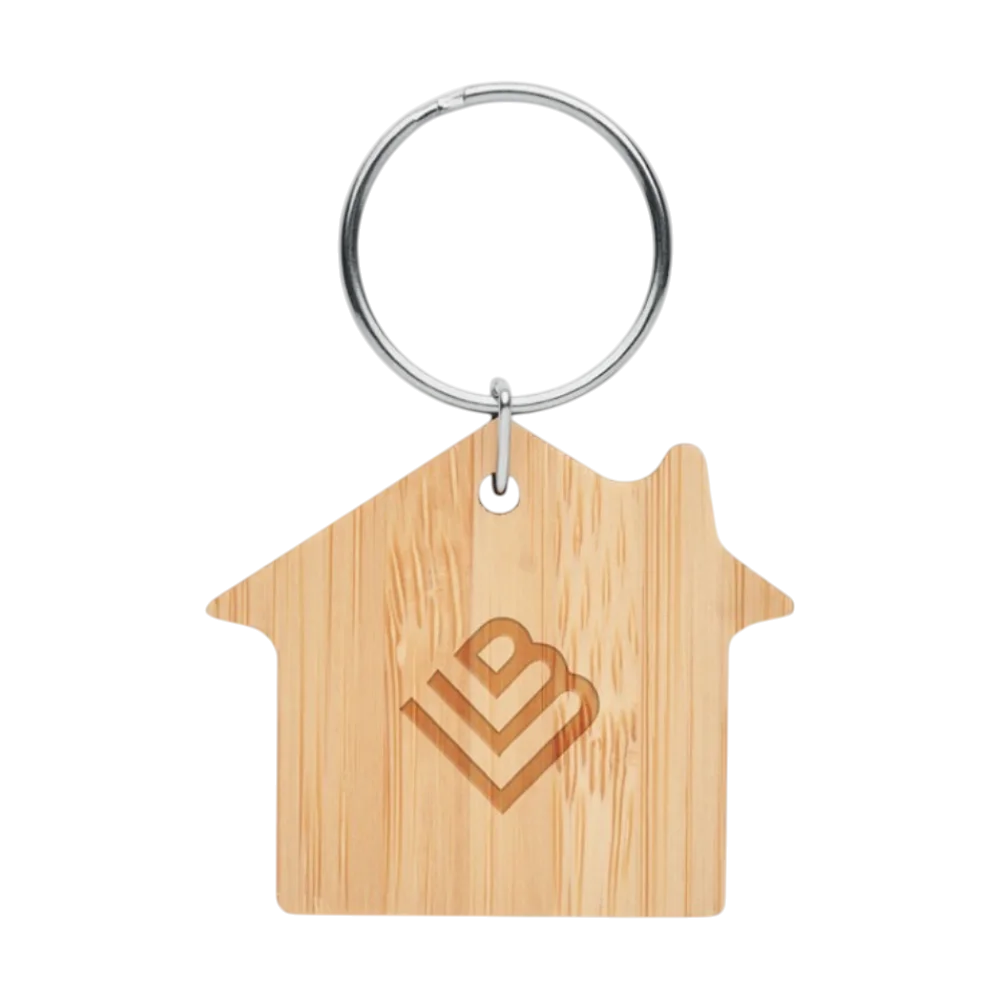 PDP - houseboohouseshapedbambookeyring square #F8F8F8 background