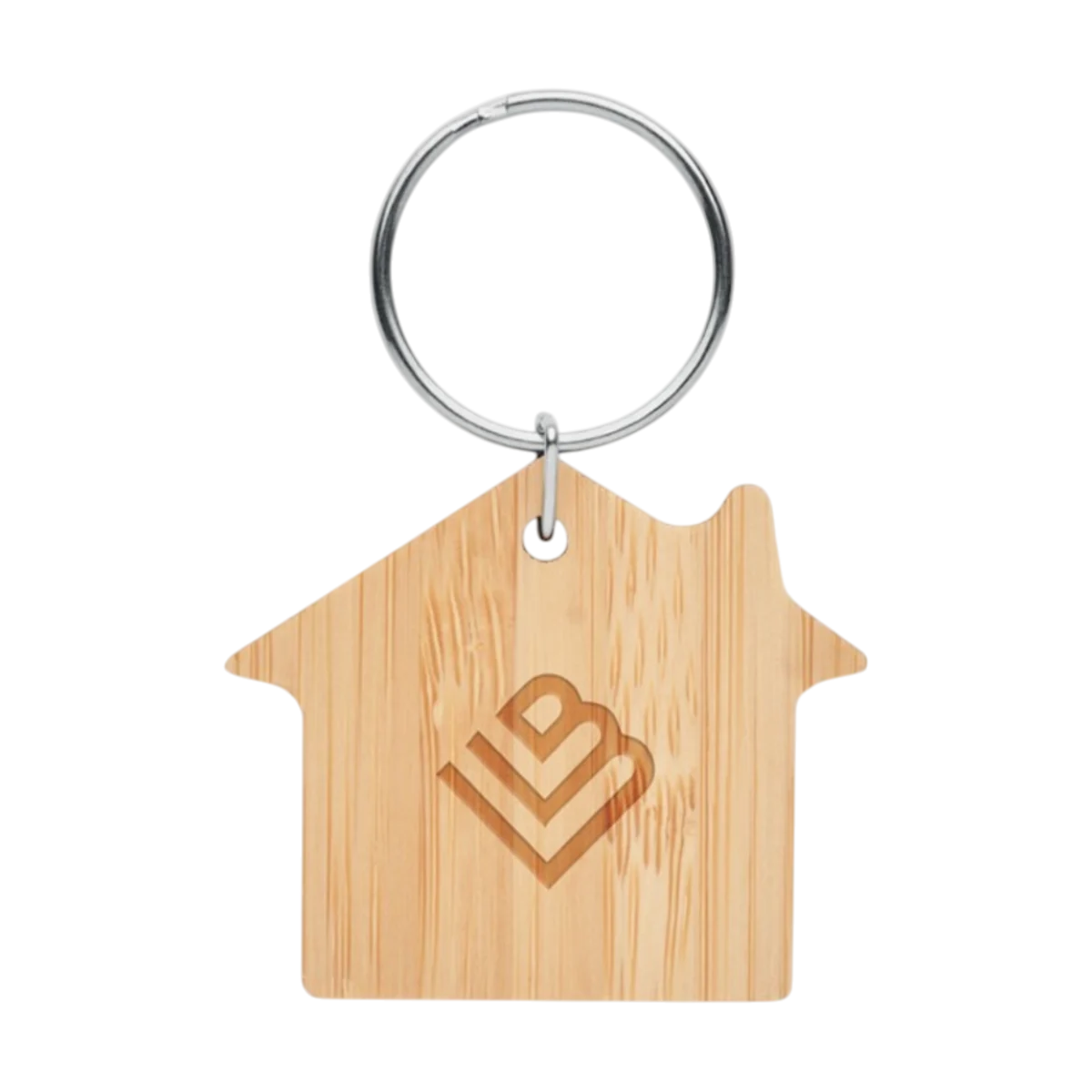 Bamboo House Shaped Key Ring main image