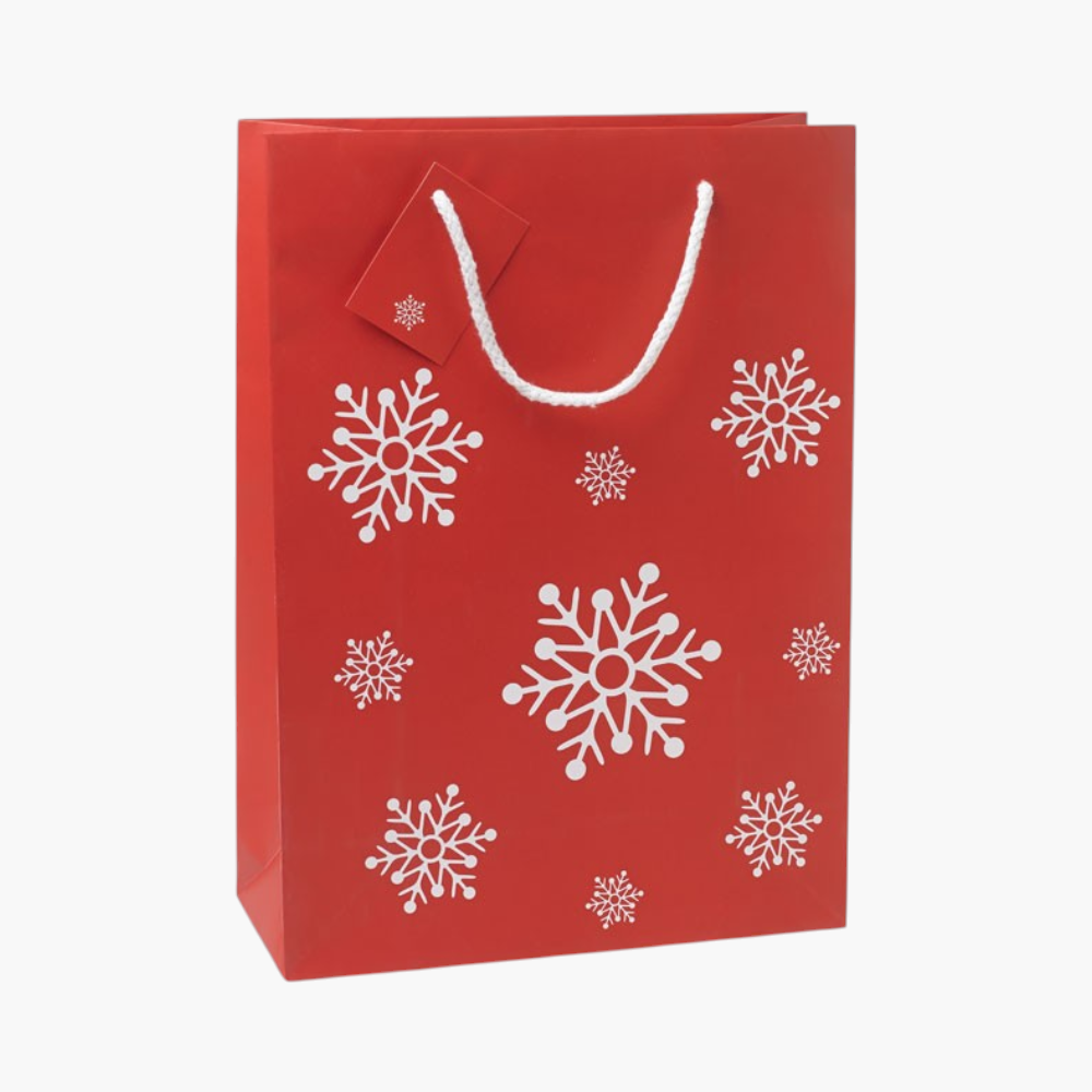 PDP - bossalargeelegantgiftpaperbagwithsnowflakespattern square #F8F8F8 background