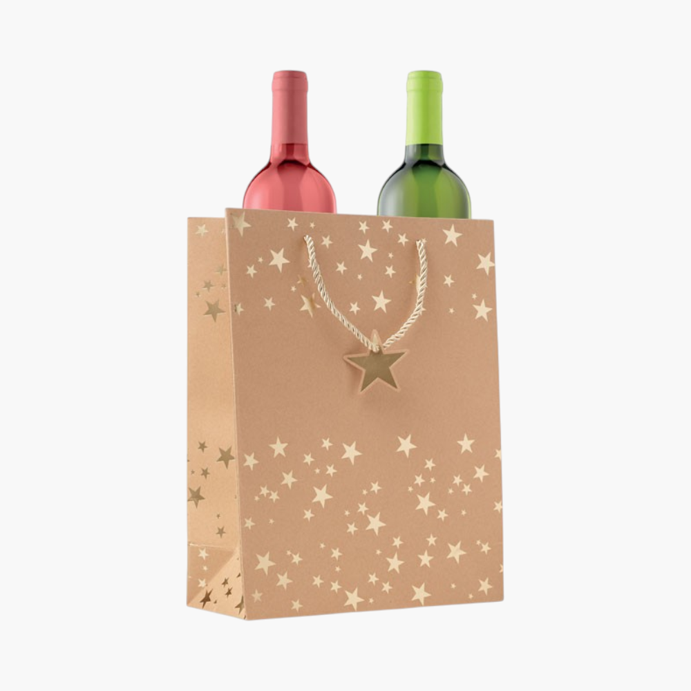 PDP - sparkleelegantgiftkraftpaperbagwithseasonalpattern square #F8F8F8 background