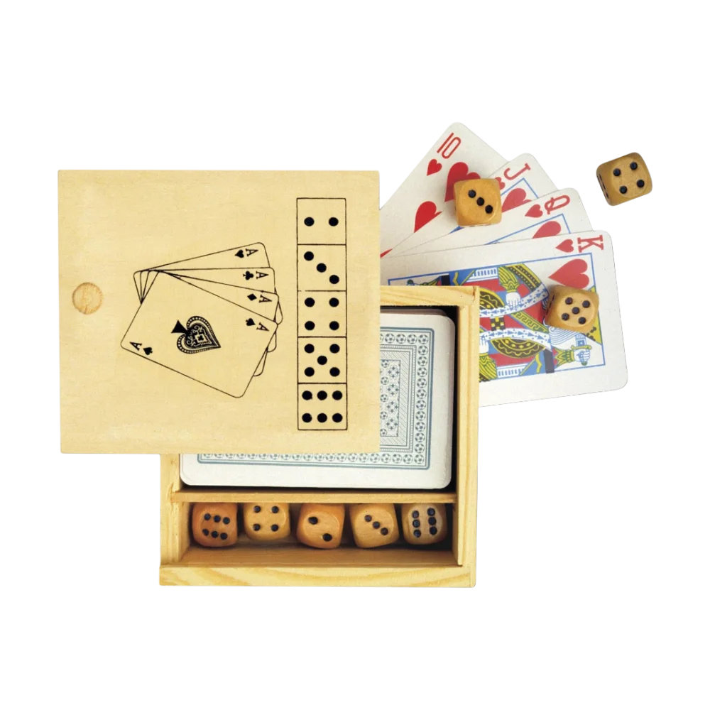 PDP - woodenboxwithgamesetmyriam square #F8F8F8 background