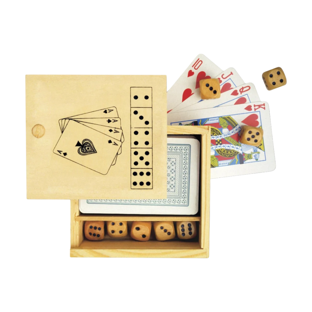 Wooden Box with Game Set main image