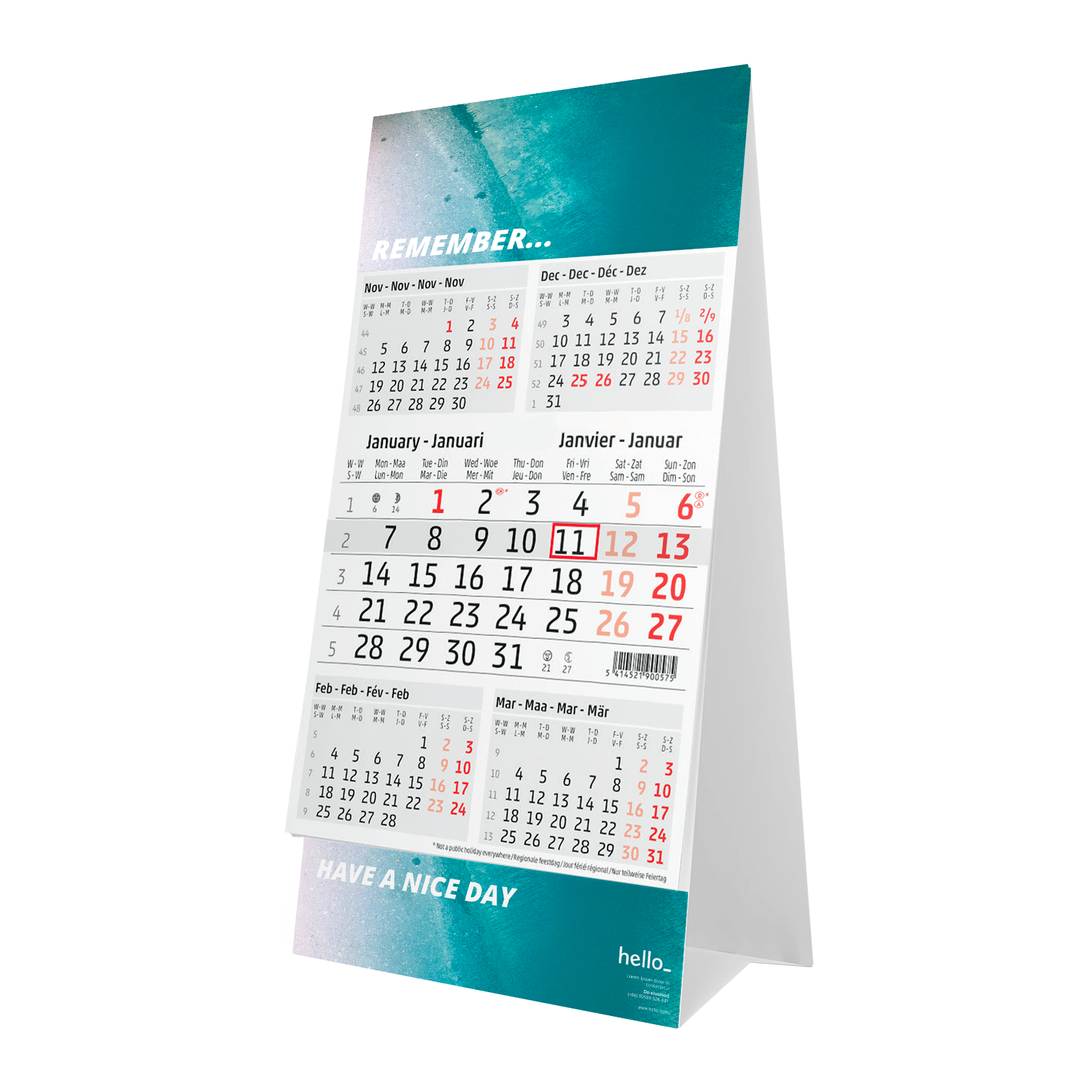 Custom Printed 5 Months Desk Calendars Helloprint